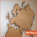 Деревянная карта мира на подложке из акрила 
